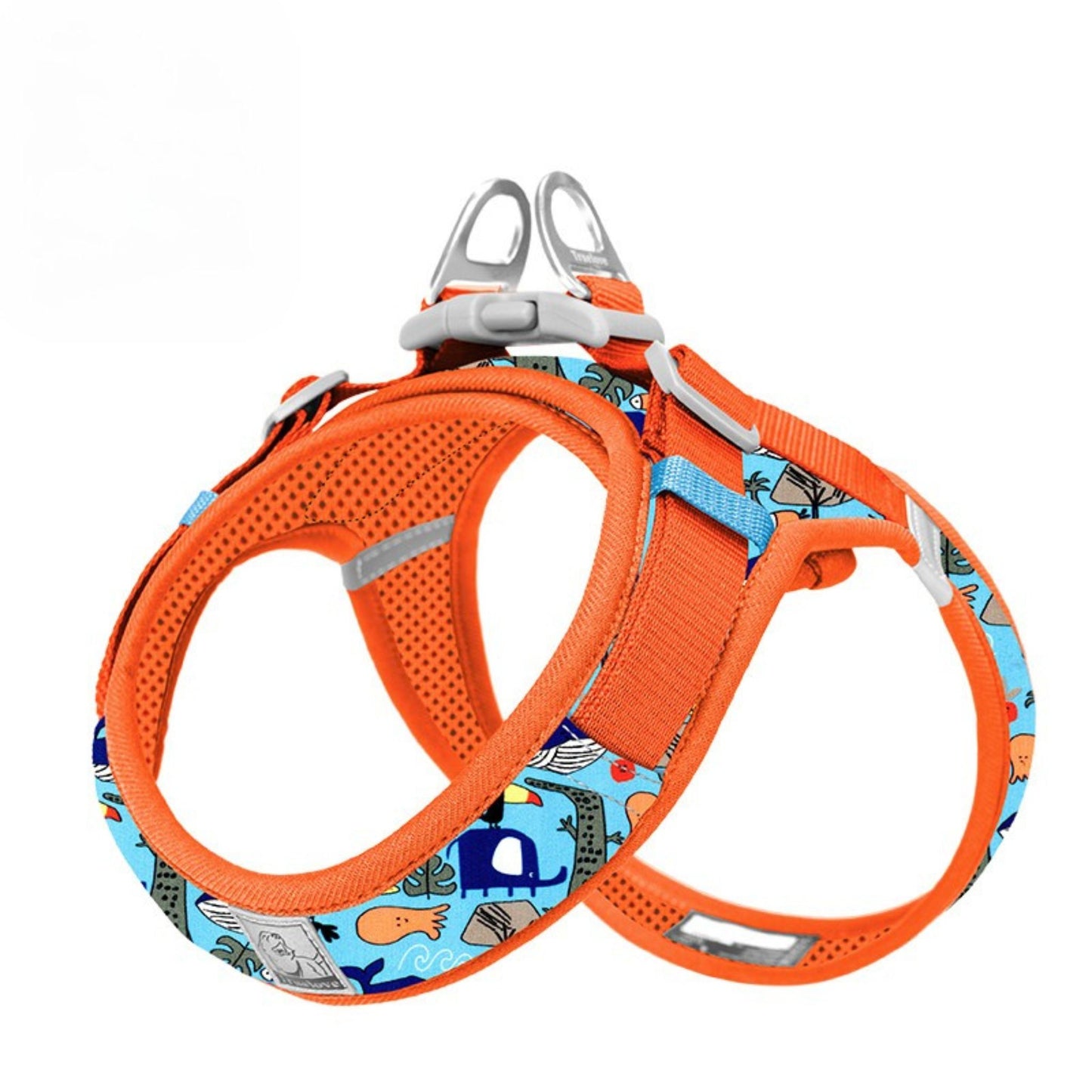 Floral Mesh Harness - Firecracker