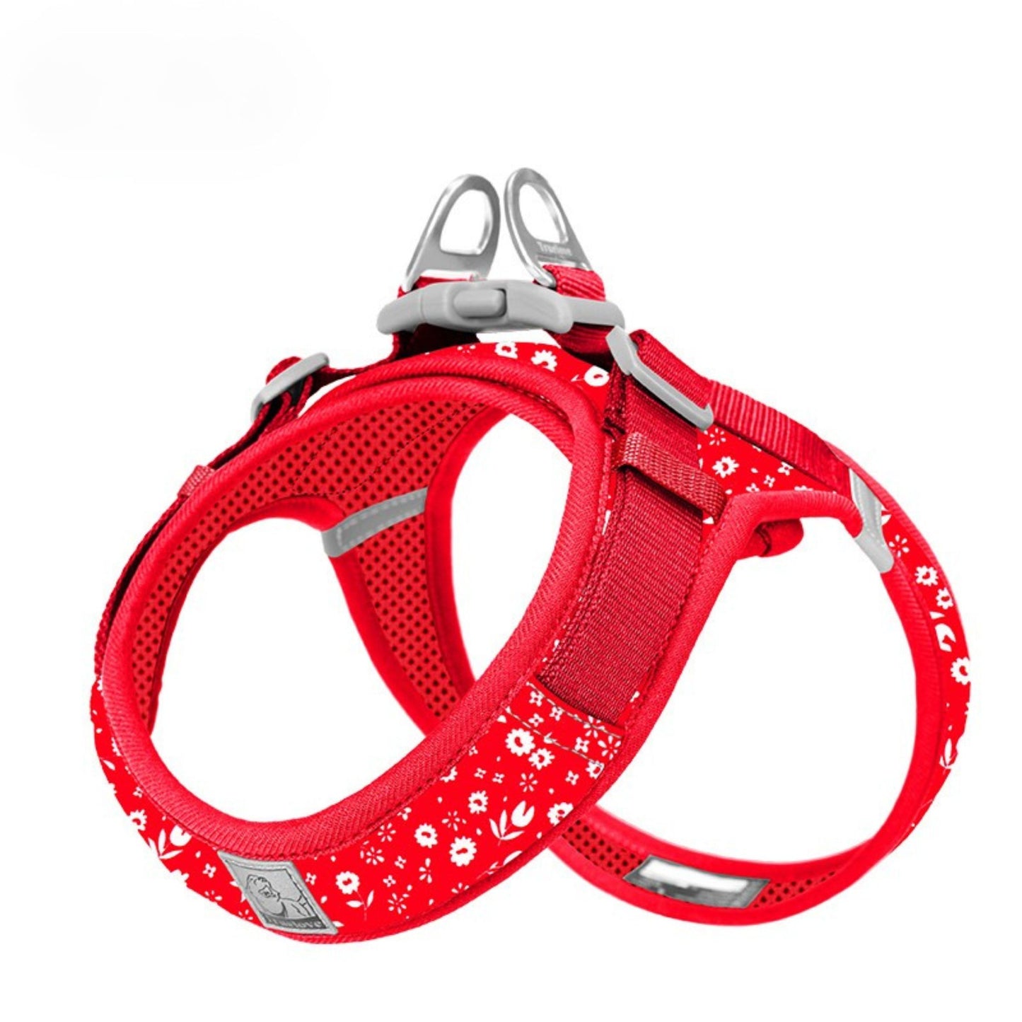 Floral Mesh Harness - Firecracker