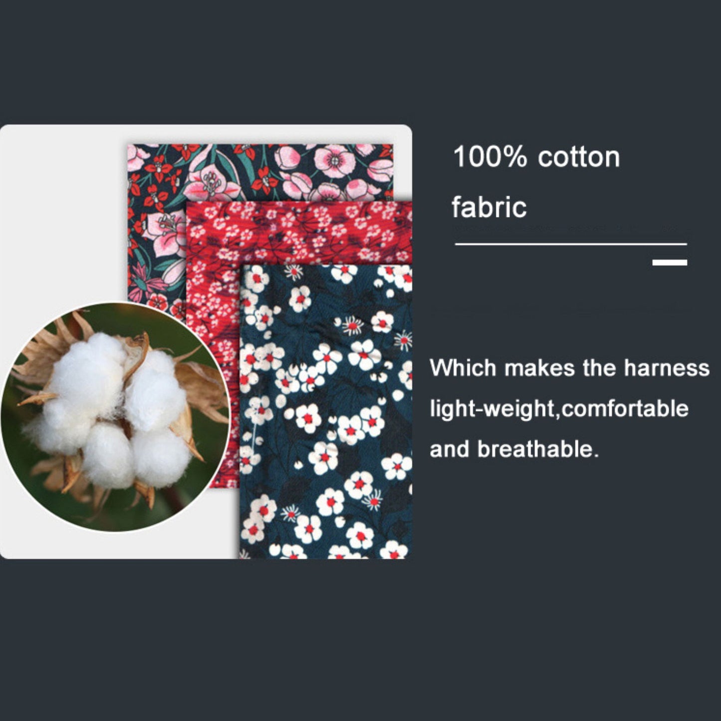 Floral Cotton Harness - Poppy Red