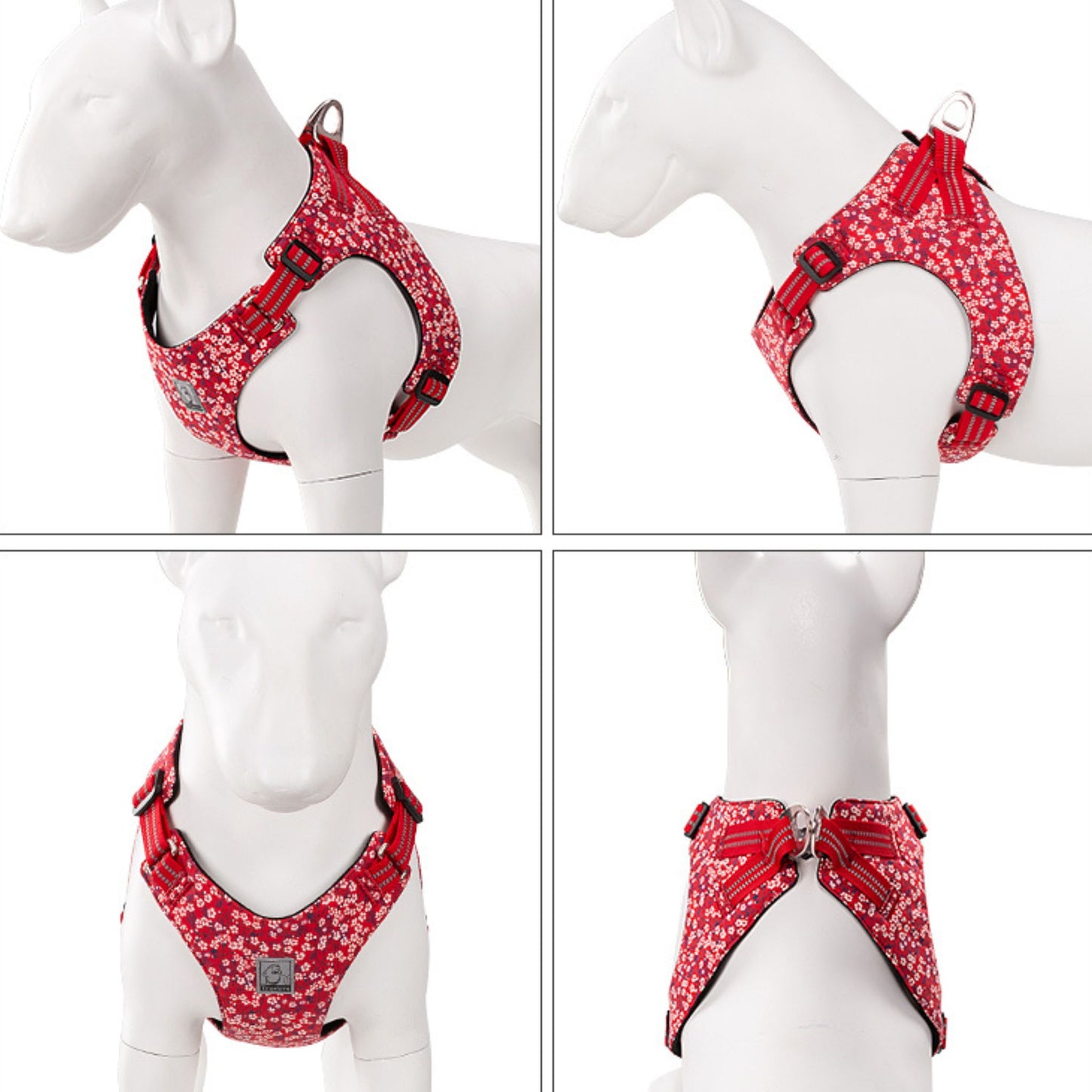 Floral Cotton Harness - Poppy Red