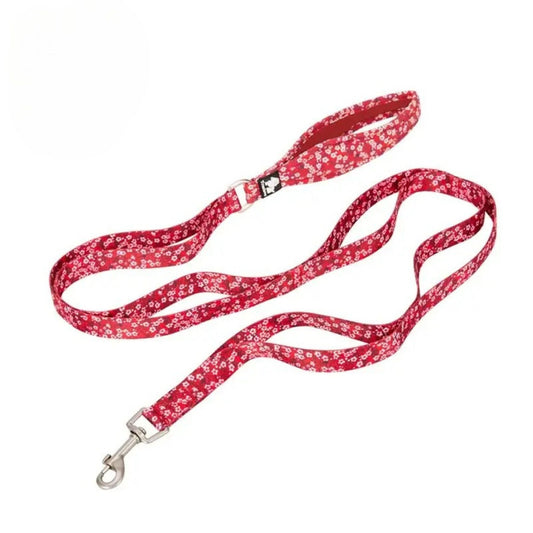 Floral Control Leash - Poppy Red