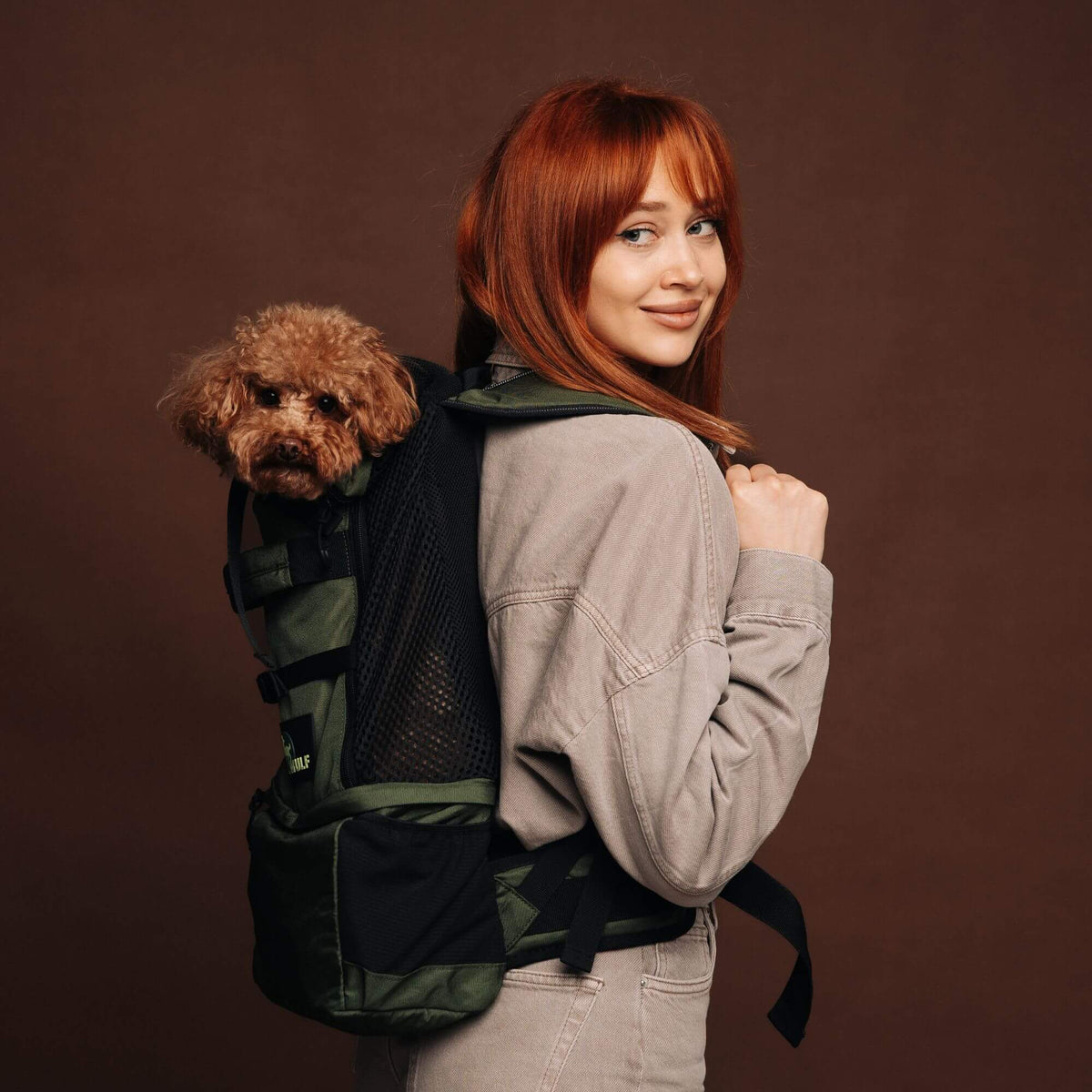 TrailLoad™ Small Dog Carrier Backpack — Forest Green Edition