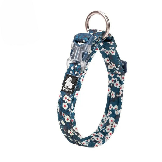Floral Comfort Collar - Saxony Blue